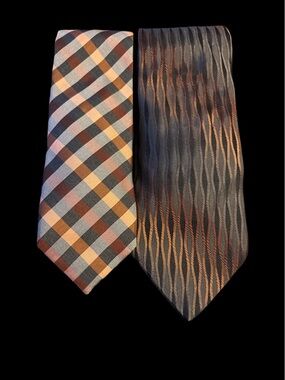 Studio Two- Silk Tie Set in Brown, Gold and Cream Patterns